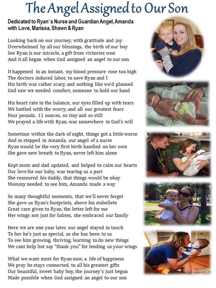 The Angel Assigned to Our Son, a poem for Amanda from Marissa, Shawn &amp; Ryan