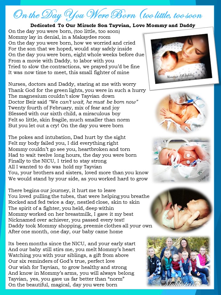 On the Day You Were Born, for Tayvian